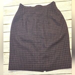 Vintage John Meyer Womens Wool Blend Tweed Check Above Knee Skirt Size 8